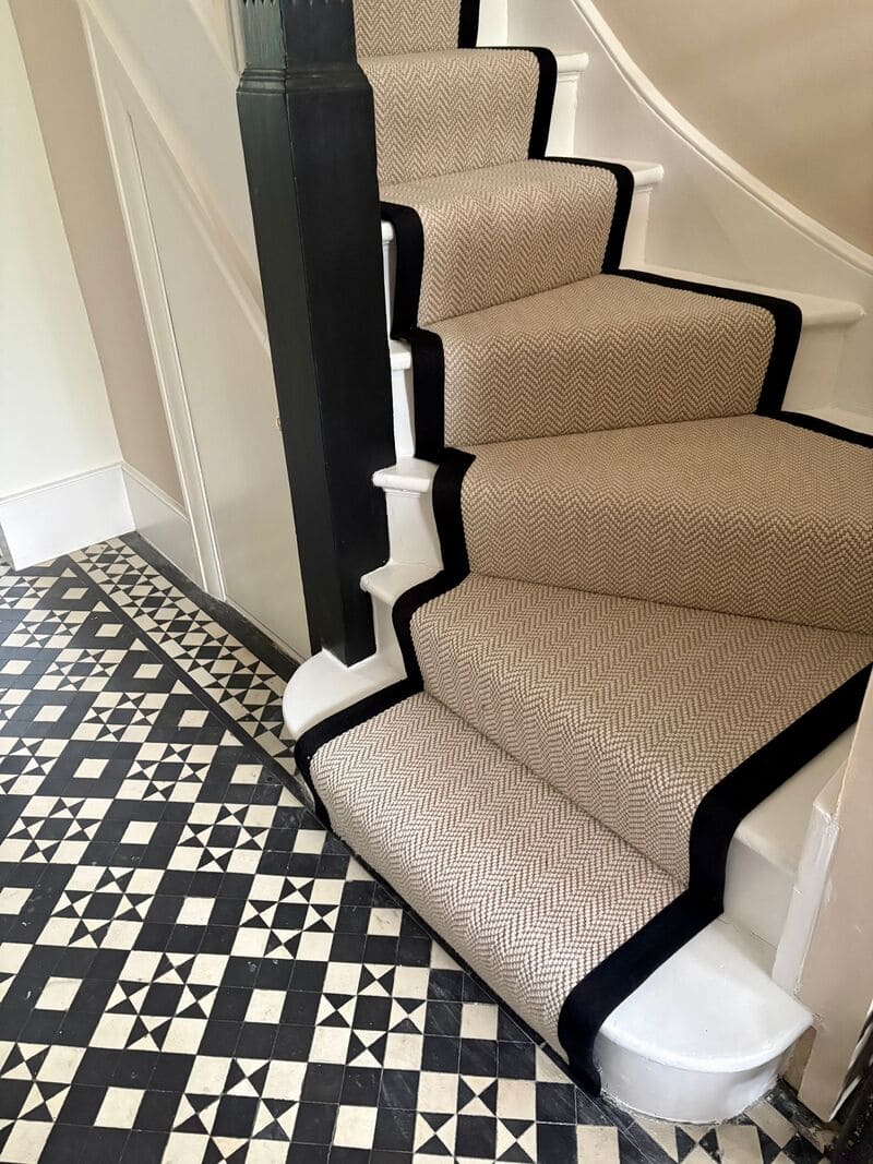 Fibre Flooring Flatweave Herringbone Stair Runner in North London (Ref )