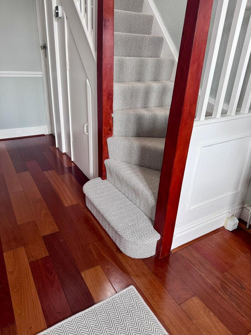 Fibre Flooring Herringbone Stair Carpet in Winchmore Hill N Ref