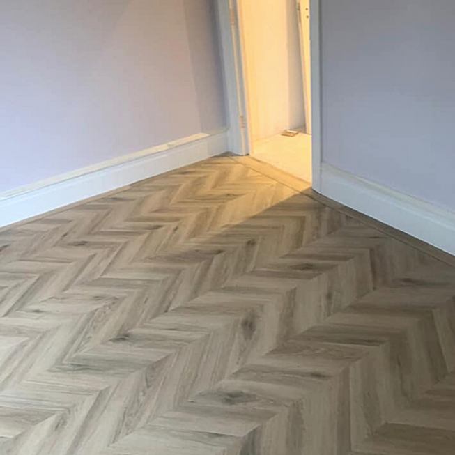 Amtico Cornish Oak in a Chevron Design